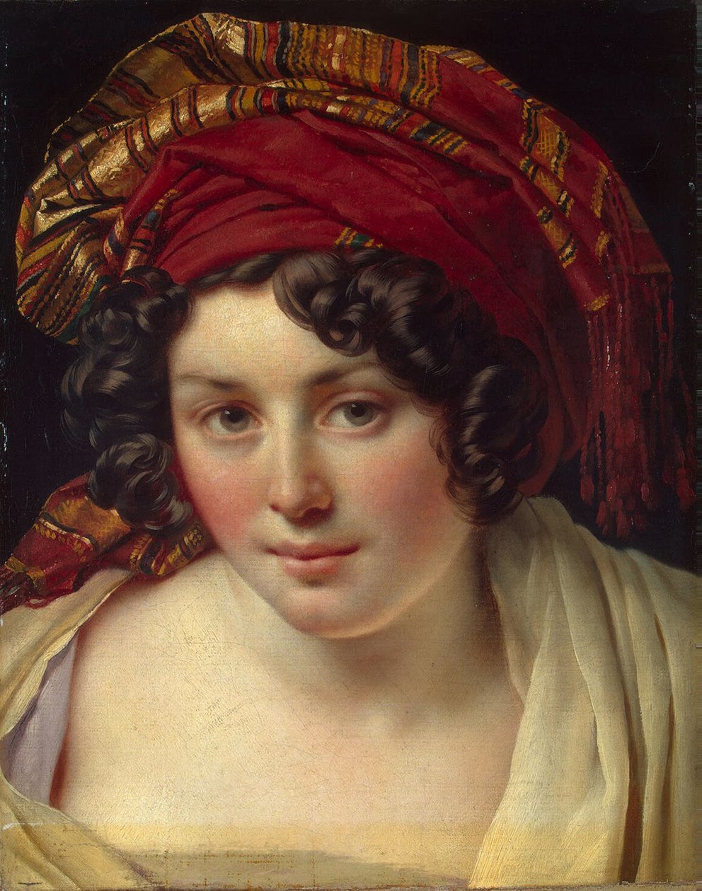 Głowa kobiety w turbanie, ok. 1820 autorstwa Anne Louis Girodet de Roucy Trioson