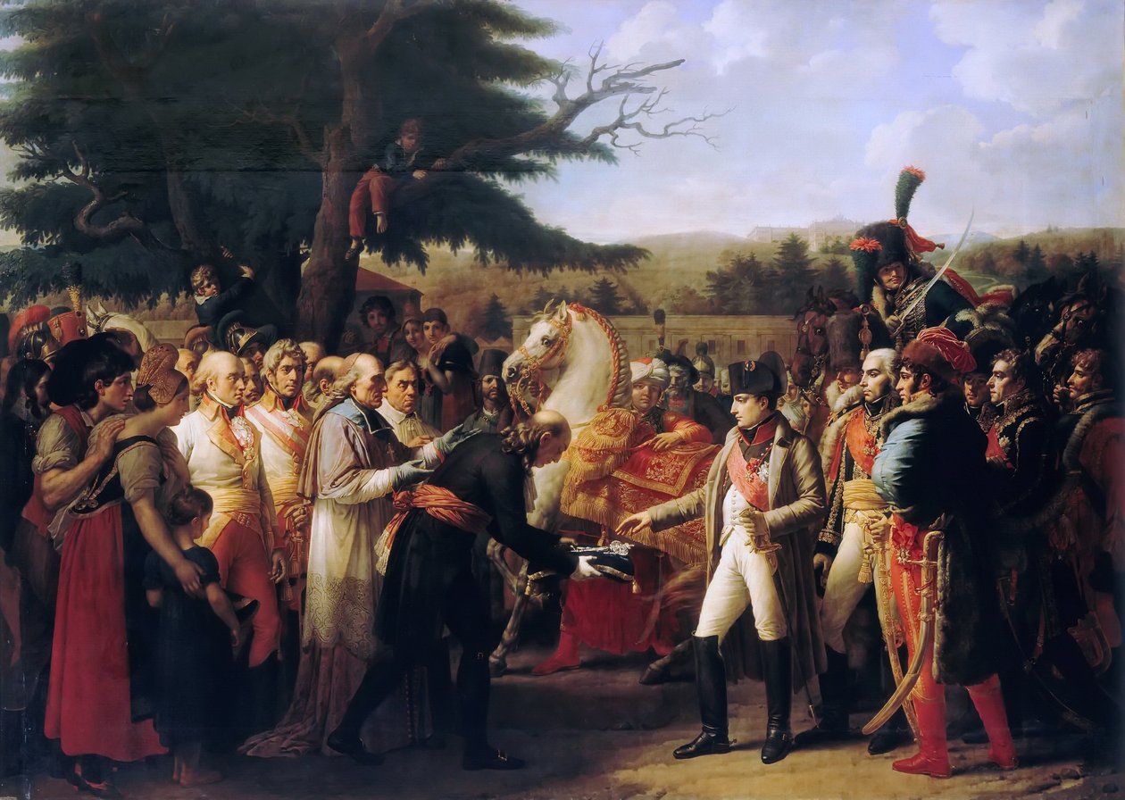 Napoleon Bonaparte odbiera klucze do Wiednia w Pałacu Schönbrunn, 13 listopada 1805 autorstwa Anne Louis Girodet de Roucy Trioson