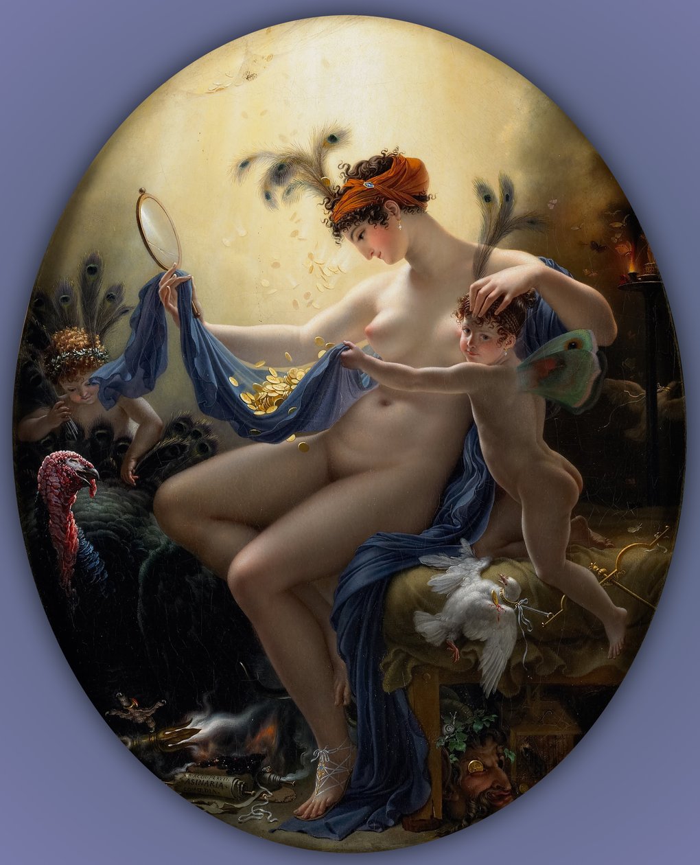 Portret panny Lange jako Danae autorstwa Anne Louis Girodet de Roucy Trioson