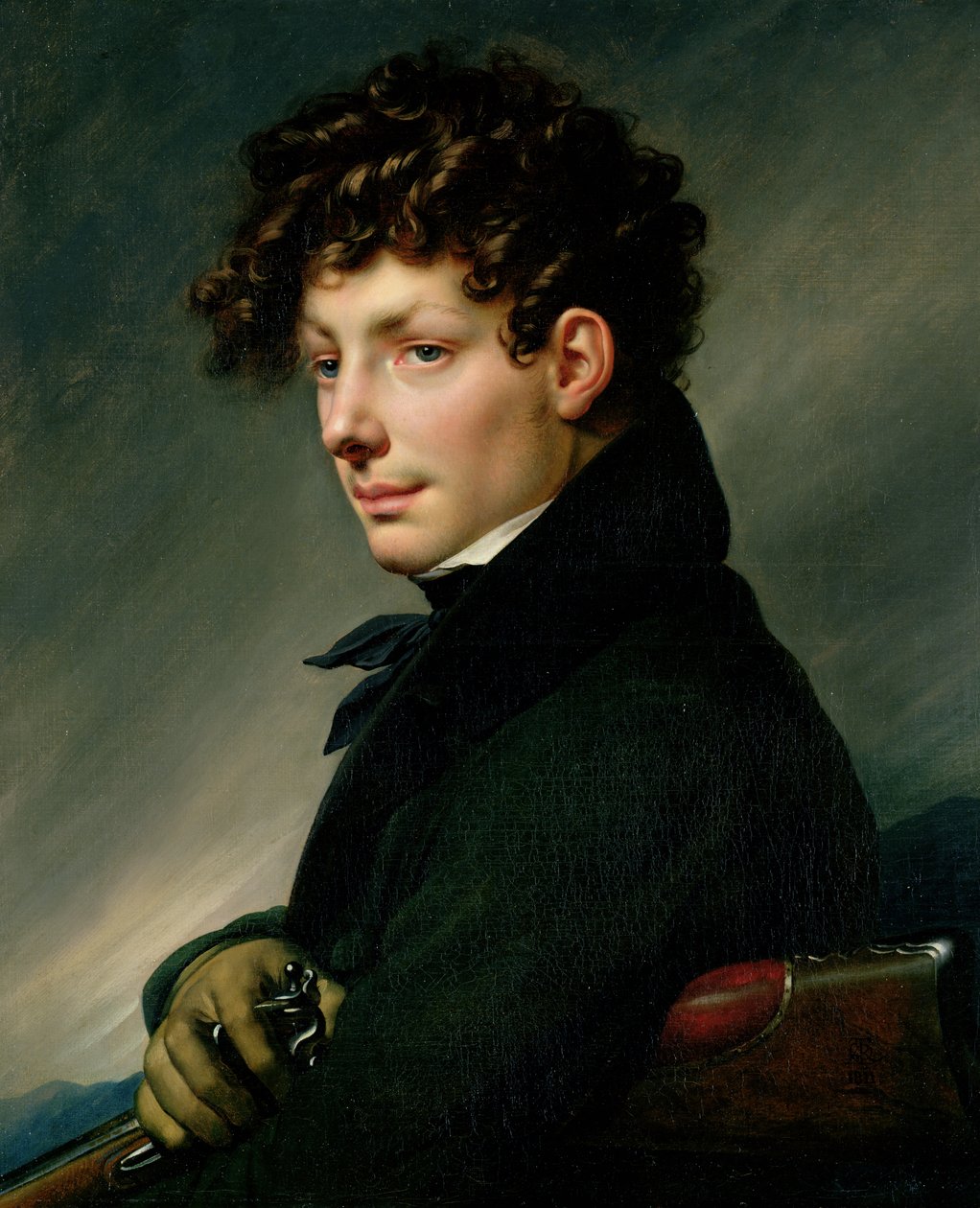 Portret młodzieńca jako myśliwego, 1811 autorstwa Anne Louis Girodet de Roucy Trioson