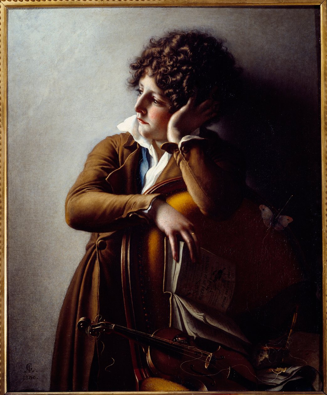 Portret młodego Romainville Trioson, syna dr Benoit Francois Trioson. Obraz Anne Louis Girodet de Roucy-Trioson (Anne-Louis Girodet de Roucy Trioson autorstwa Anne Louis Girodet de Roucy Trioson