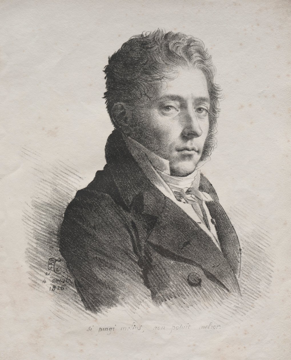 Zbiór esejów litograficznych: Portret MR. Coupin de La Couperie, 1816. autorstwa Anne Louis Girodet de Roucy Trioson