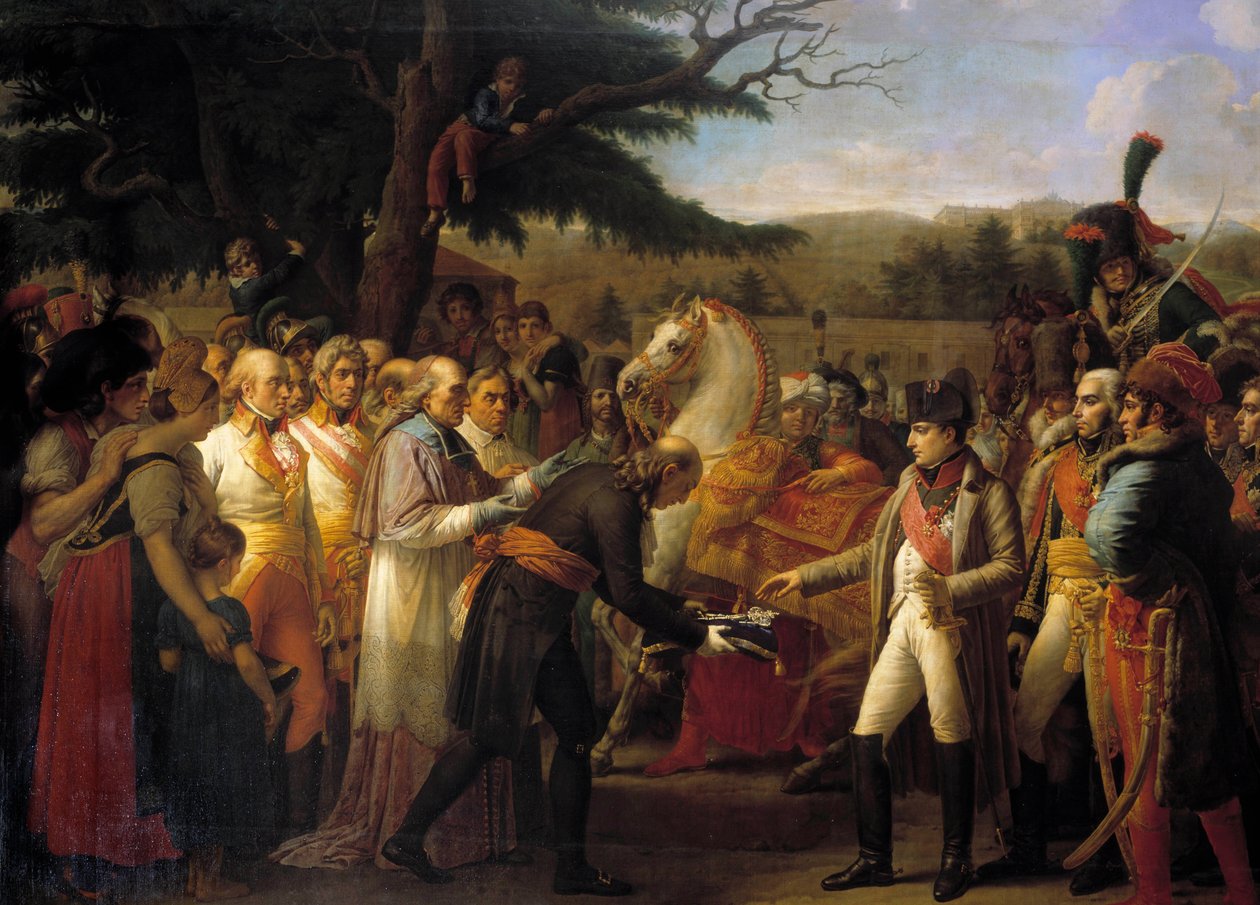 Przekazanie kluczy wiedeńskich Napoleonowi I (1769-1821) Cesarz powrócił do dezerteru stolicy Austrii przez Franciszka II Habsburga w dniu 14.11.1805. Obraz Anne Louis Girodet de Roucy-Trioson (Anne-Louis Girodet de Roucy Trioson autorstwa Anne Louis Girodet de Roucy Trioson