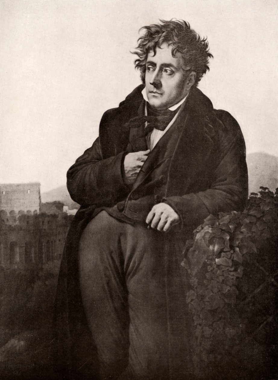 Francois-Rene, wicehrabia de Chateaubriand, francuski pisarz i dyplomata, początek XIX wieku. autorstwa Anne Louis Girodet de Roussy Trioson