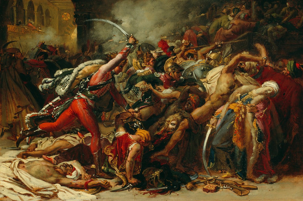 Szkic do buntu w Kairze autorstwa Anne Louis Girodet de Roussy Trioson