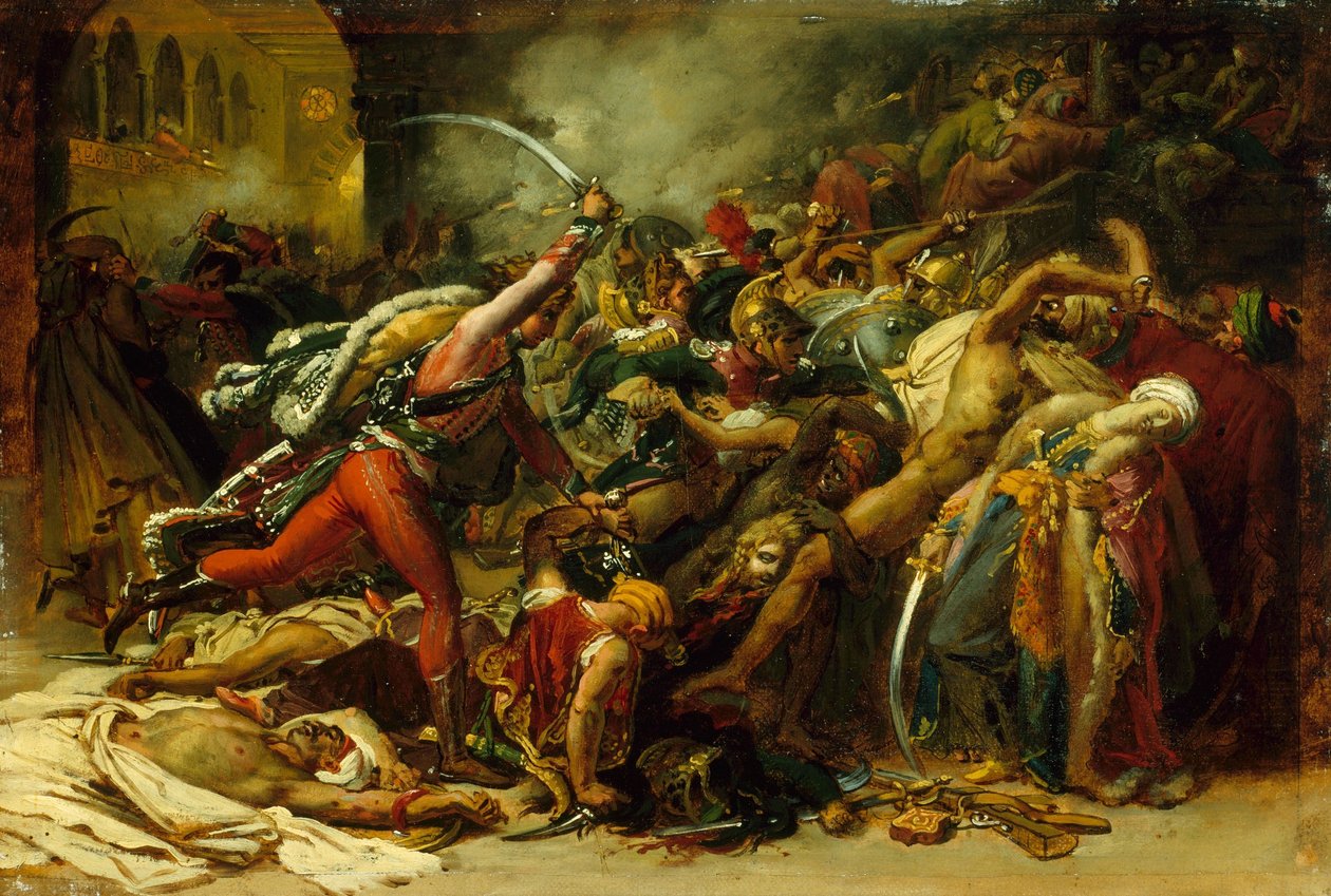 Szkic do filmu Bunt w Kairze autorstwa Anne Louis Girodet de Roussy Trioson