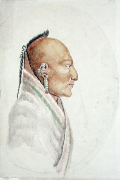 Cachasunghia, wódz Małej Osage (akwarela na papierze) autorstwa Anne Marguerite Hyde de Neuville