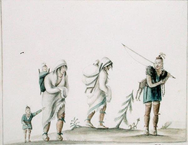 Rodzina indyjska, ok. 1807 (akwarela na papierze) autorstwa Anne Marguerite Hyde de Neuville