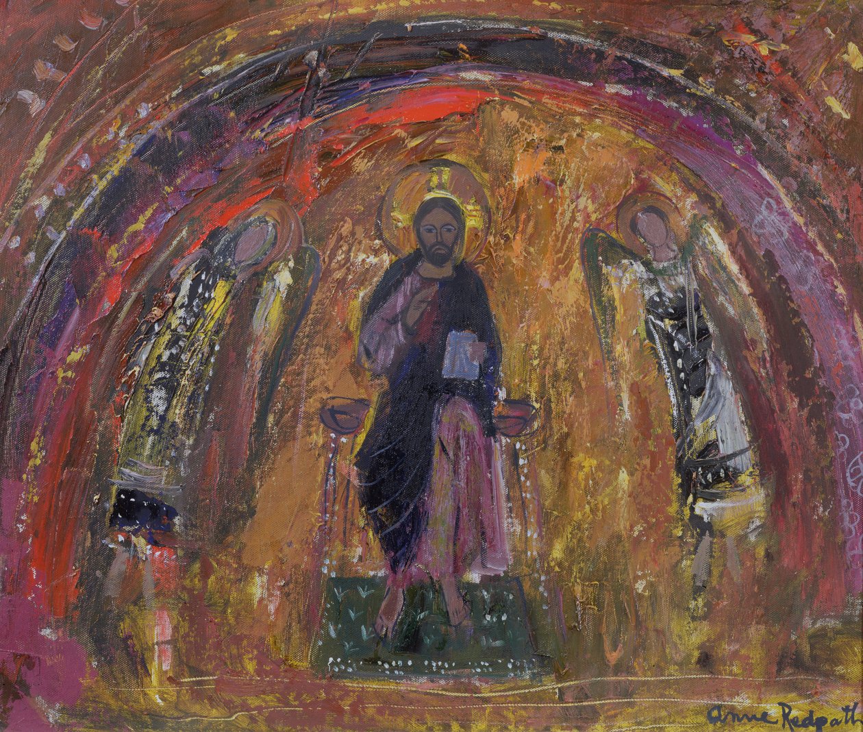 W kaplicy, Torcello (olej na płótnie) autorstwa Anne Redpath