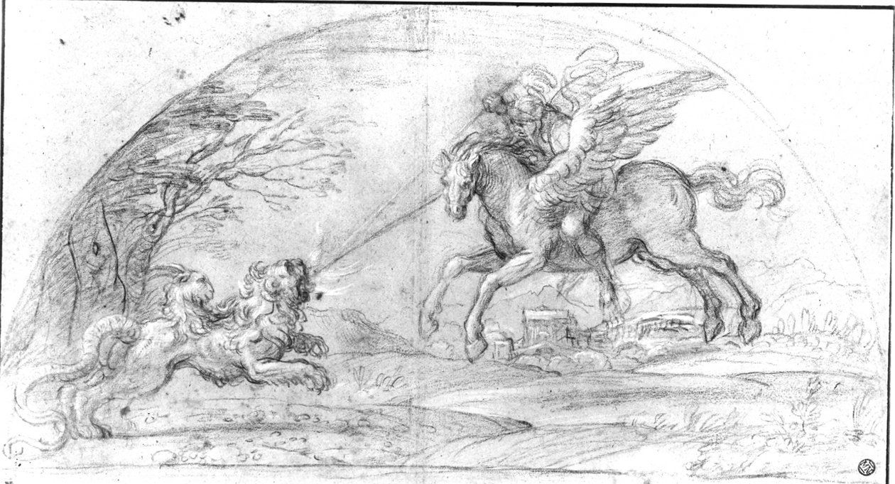 Bellerophon walczy z Chimaerą autorstwa Annibale Carracci