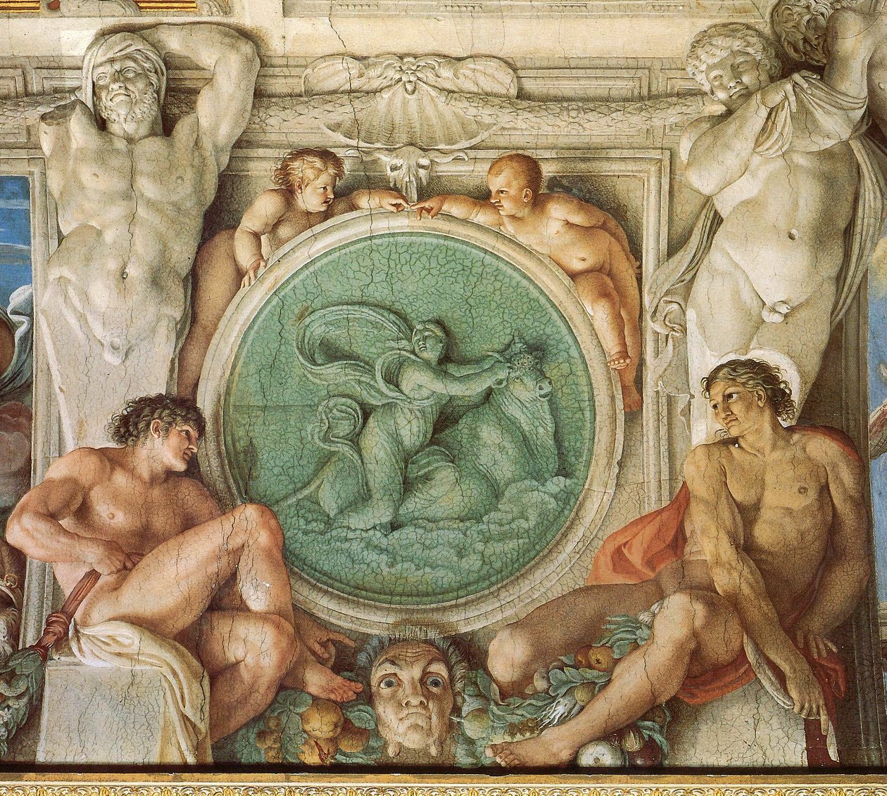 Galeria Farnese, Detal sufitu autorstwa Annibale Carracci