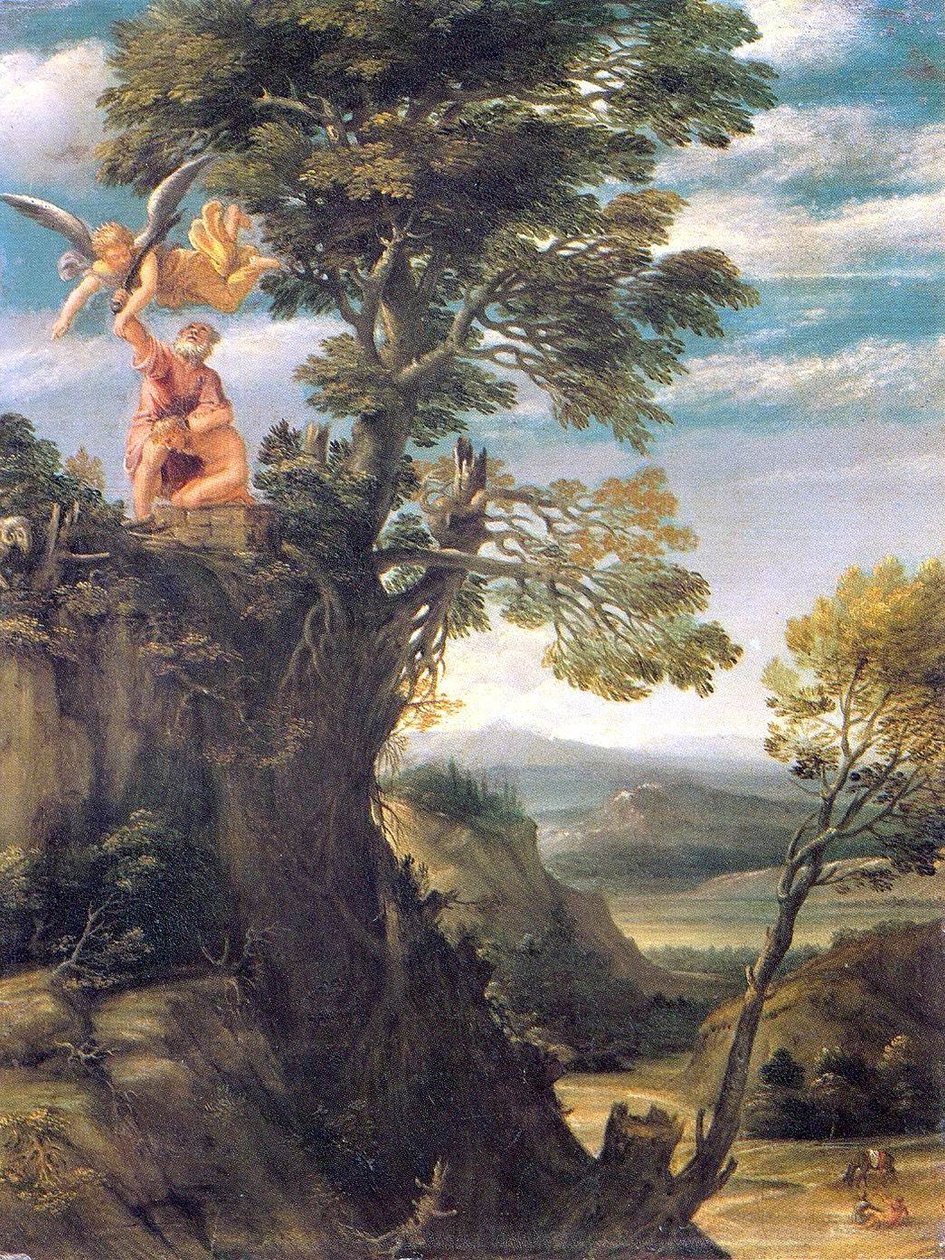 Krajobraz z więzami Izaaka autorstwa Annibale Carracci