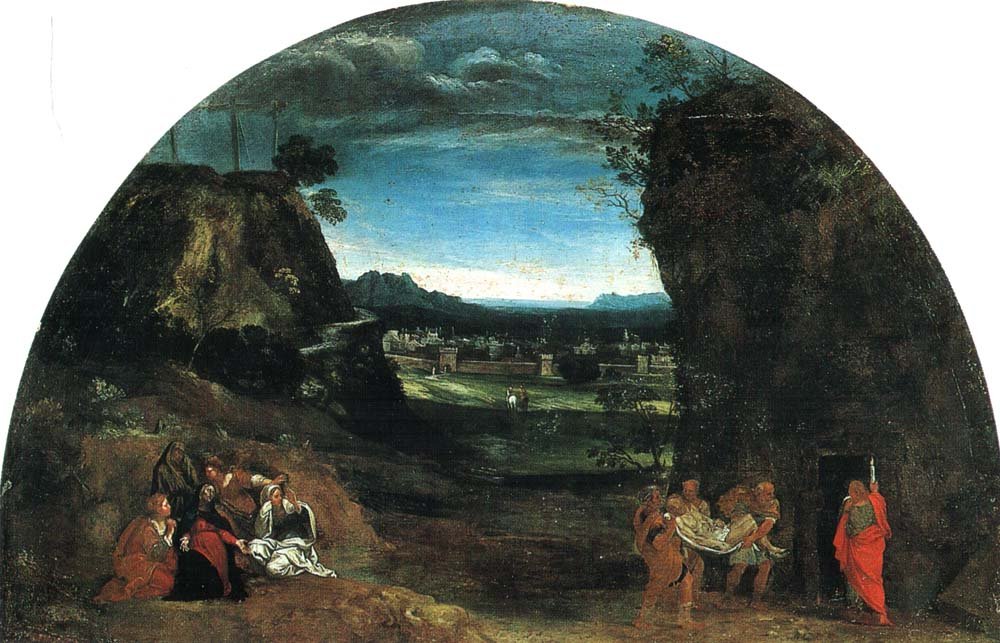 Krajobraz z pochówkiem Chrystusa autorstwa Annibale Carracci