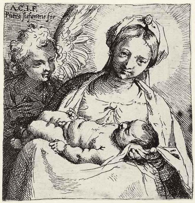 Madonna z Dzieciątkiem z Aniołem autorstwa Annibale Carracci