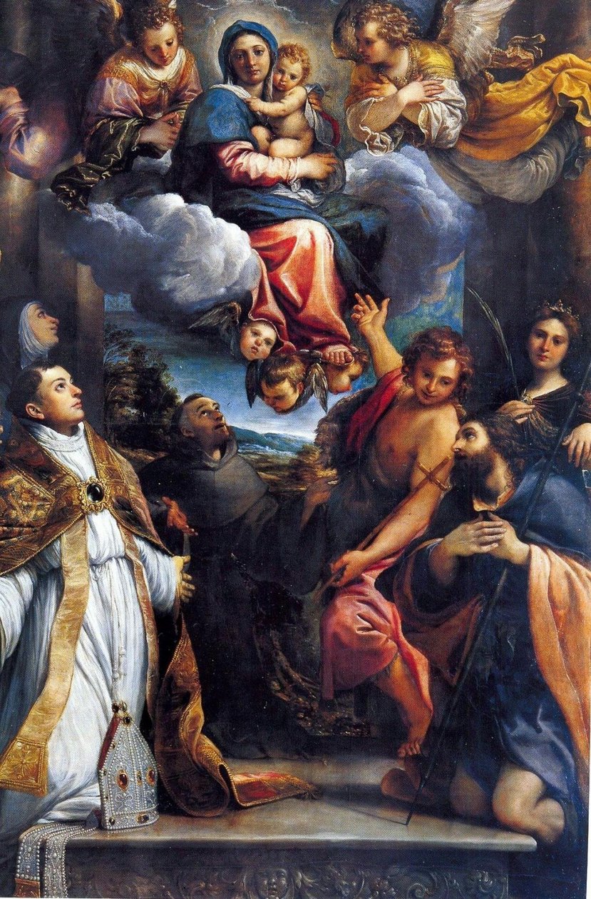 Madonna w chwale ze świętymi autorstwa Annibale Carracci