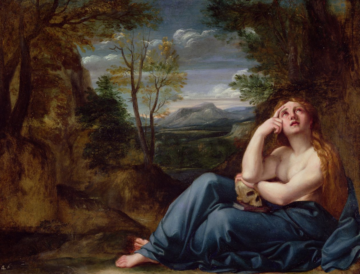 Maria Magdalena w krajobrazie, ok. 1599 (olej na miedzi) autorstwa Annibale Carracci