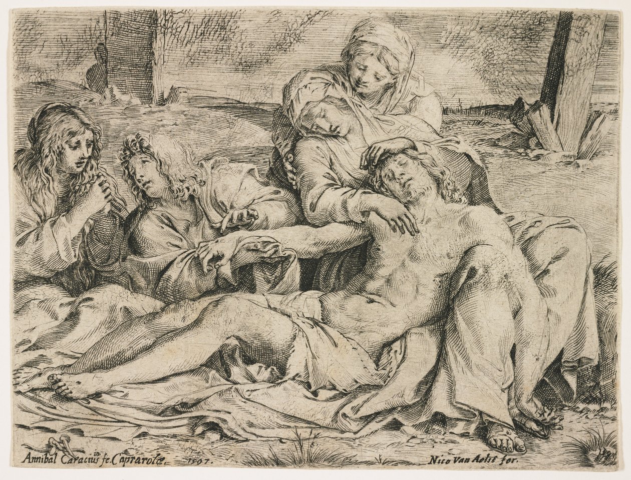 Pieta, czyli Chrystus z Capraroli, 1597 autorstwa Annibale Carracci
