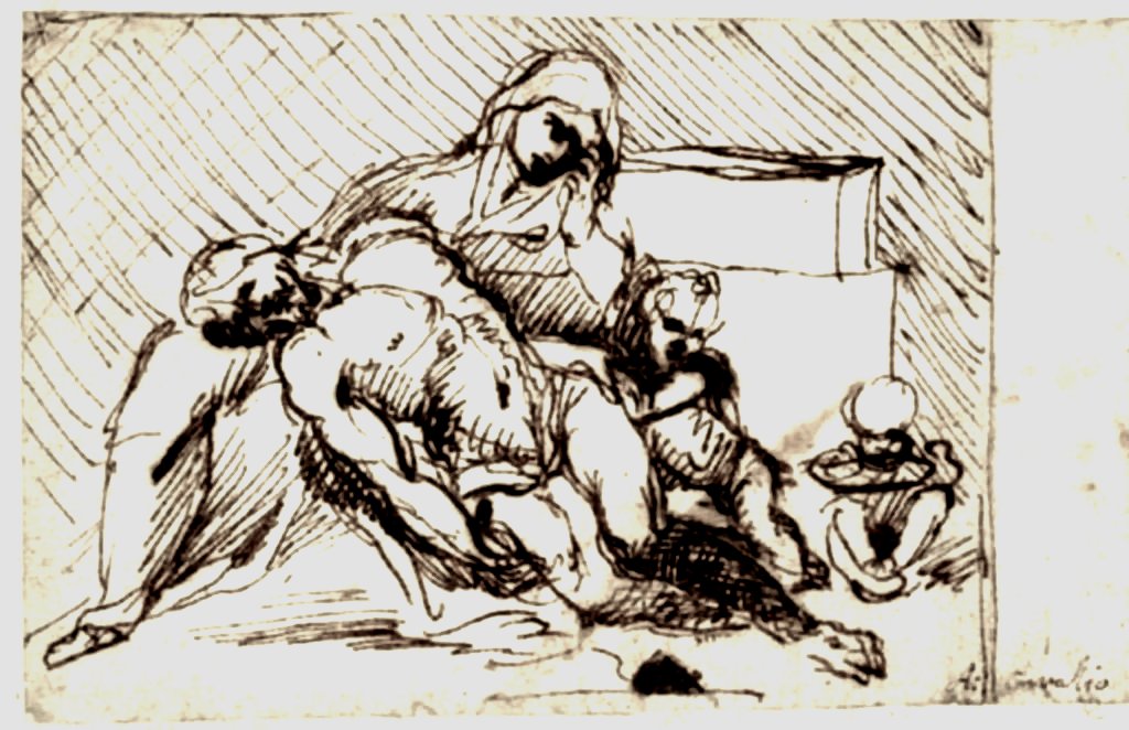 Szkic do Piety autorstwa Annibale Carracci