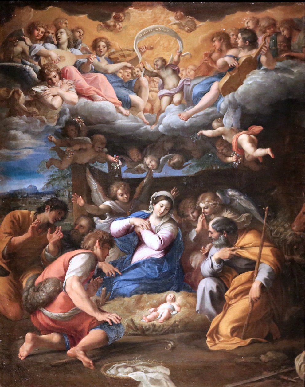 Adoracja pasterzy autorstwa Annibale Carracci