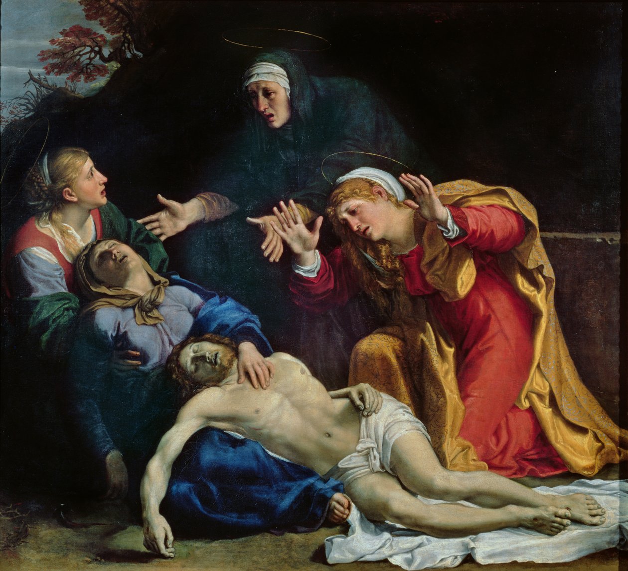Martwy Chrystus opłakiwany ( „Trzy Marie”), c.1604 autorstwa Annibale Carracci