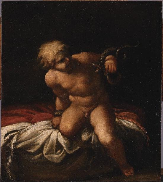 Niemowlę Herkules Duszące Węże autorstwa Annibale Carracci