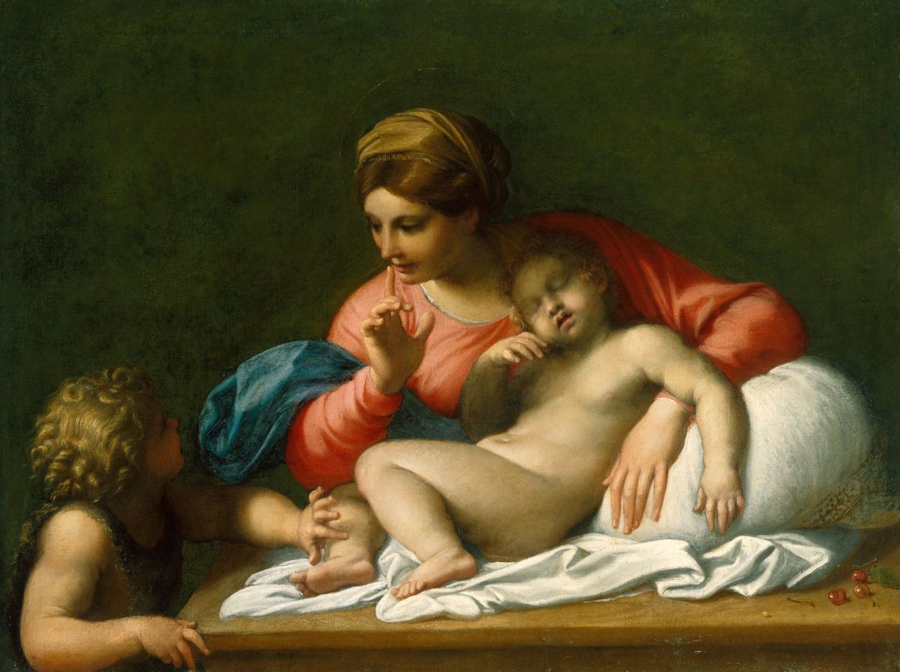 Madonna i Śpiące Dzieciątko ze św. Janem Chrzcicielem Il Silenzio autorstwa Annibale Carracci