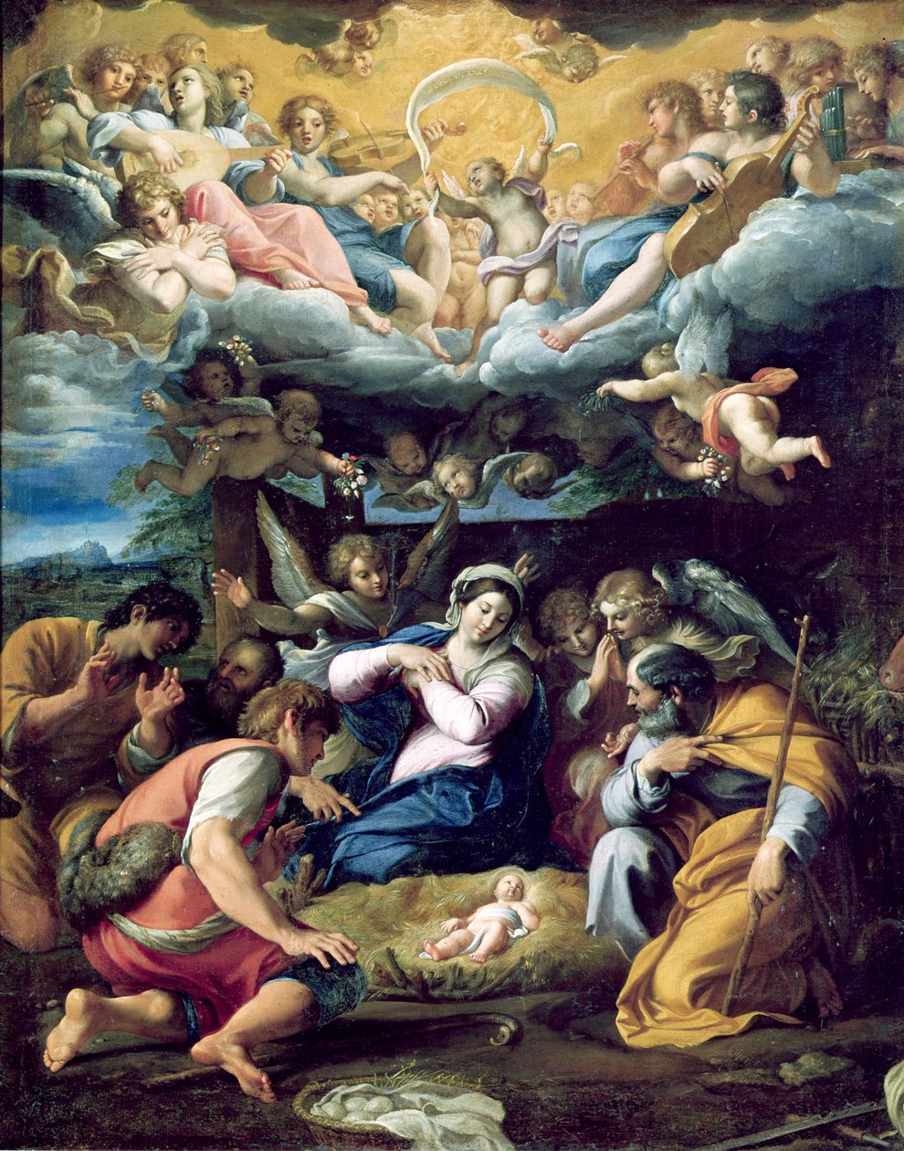 Narodzenia, ok. 1596-98 autorstwa Annibale Carracci