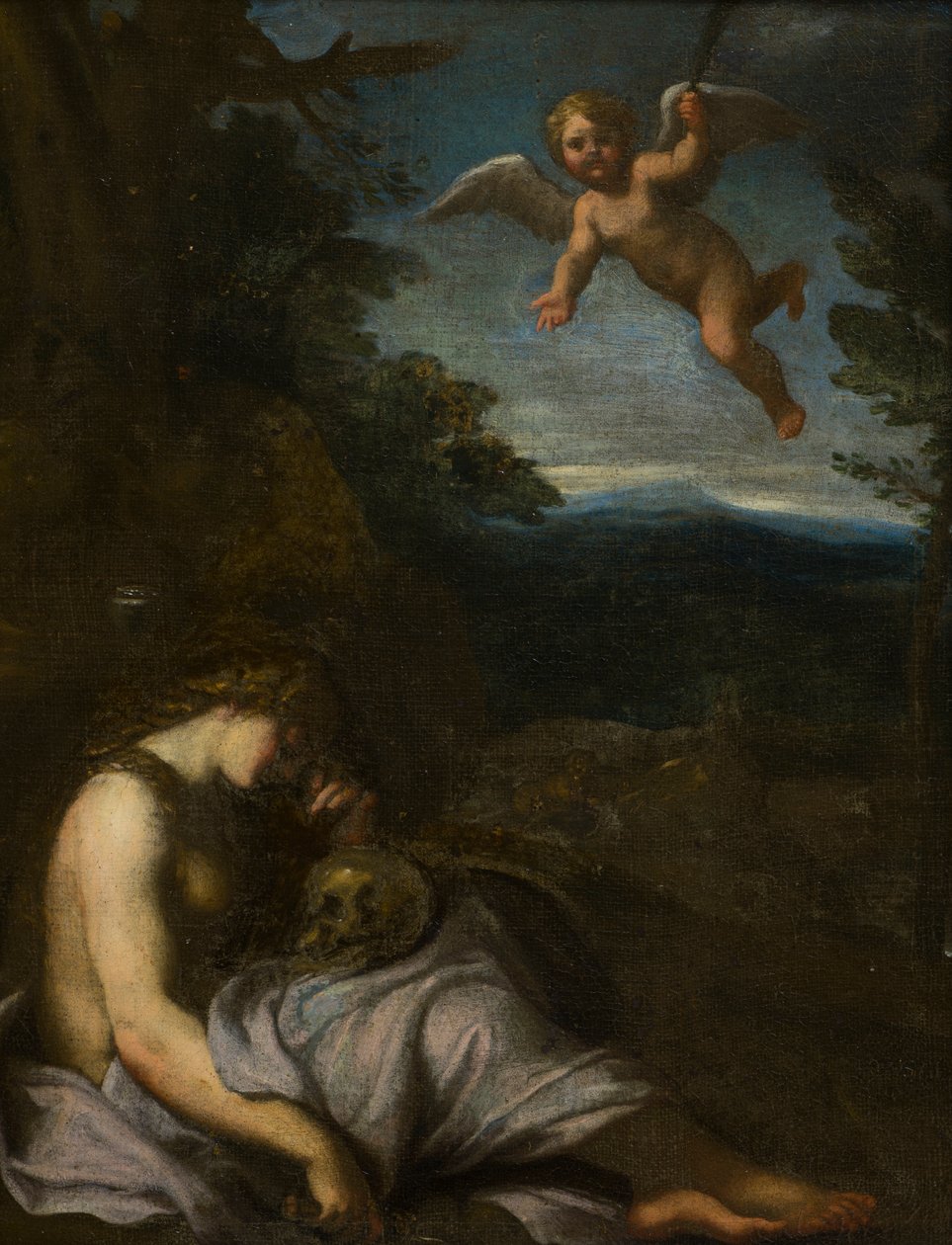 Magdalena pokutująca, ok. 1580-1609 (olej na płótnie) autorstwa Annibale (after) Carracci