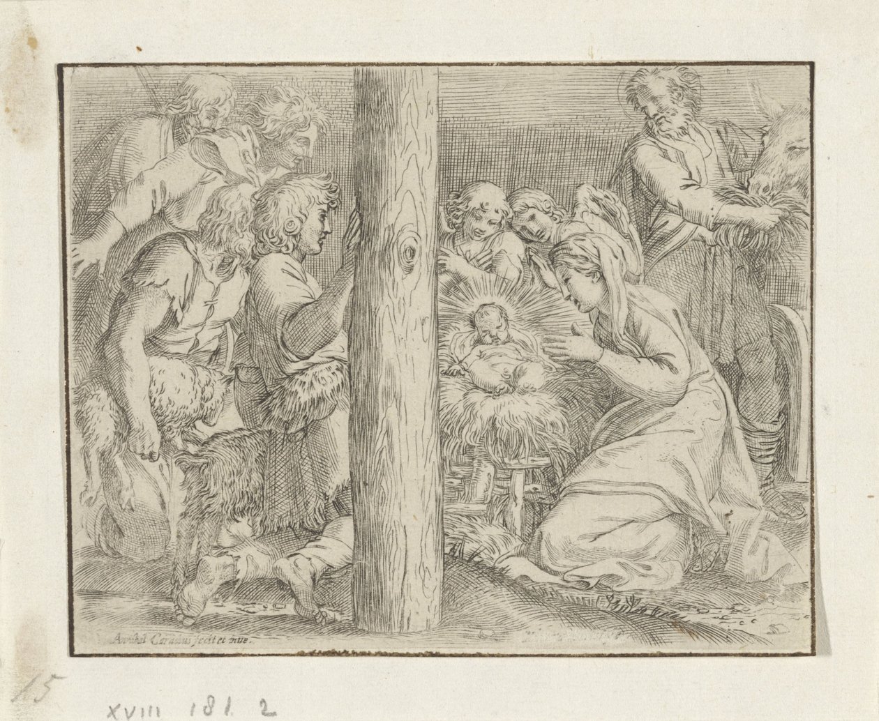 Adoracja pasterzy autorstwa Annibale Carracci