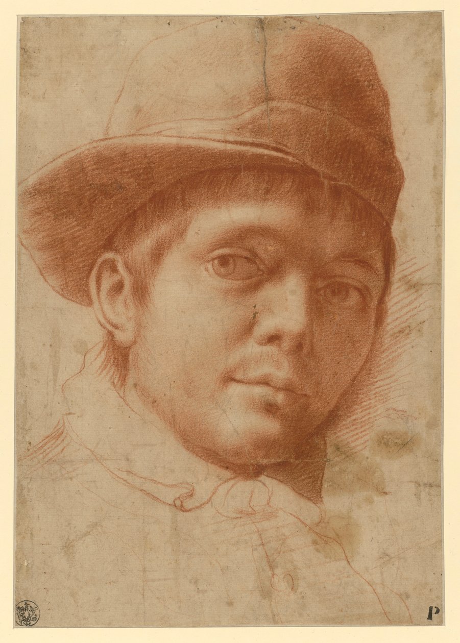 Portret młodego mężczyzny w czapce autorstwa Annibale Carracci