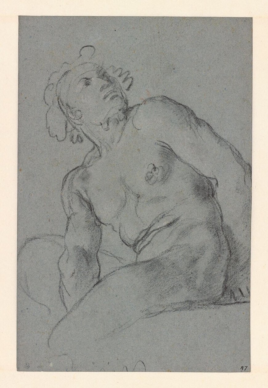 Carracci - Akt męski w pozycji siedzącej, I 183 (PK) autorstwa Annibale Carracci