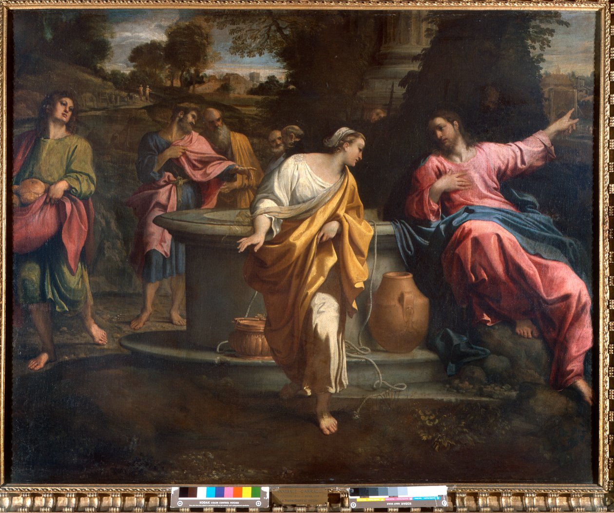 Chrystus i Samarytanka przy studni, 1594-95 autorstwa Annibale Carracci