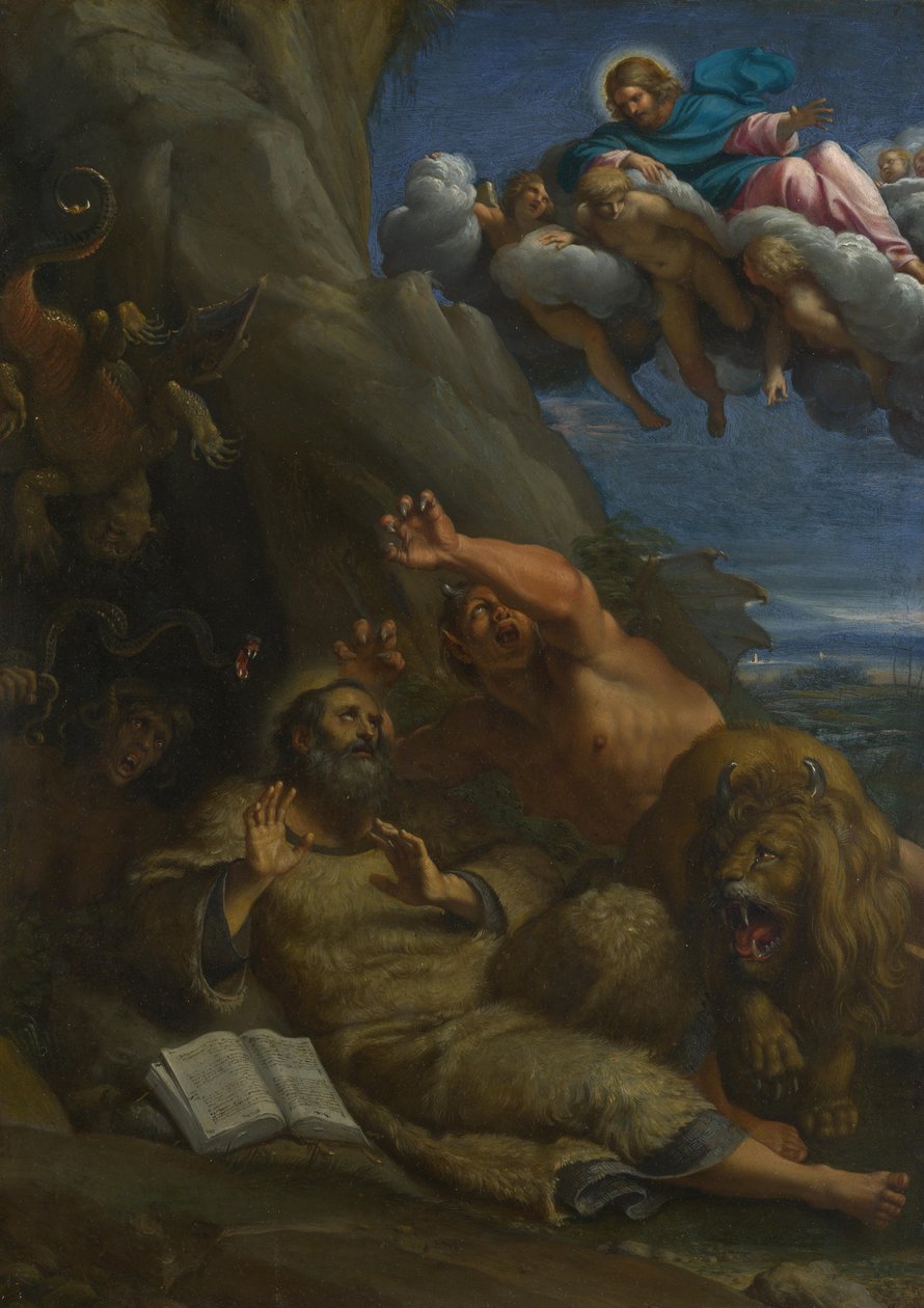Chrystus ukazujący się św. 1598 autorstwa Annibale Carracci