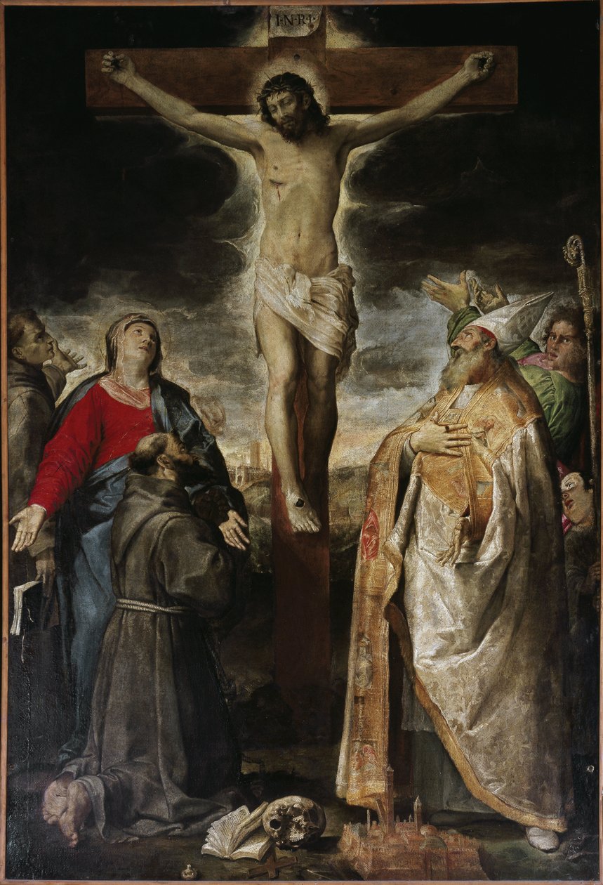 Ukrzyżowanie i święci (olej na płótnie) autorstwa Annibale Carracci