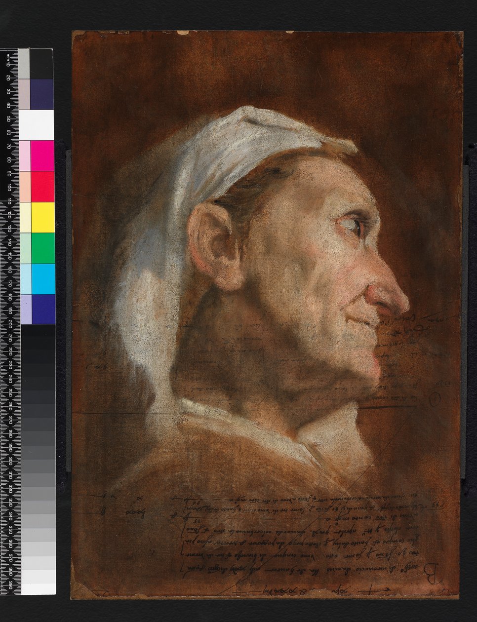 Głowa starej kobiety , ok.1590 autorstwa Annibale Carracci