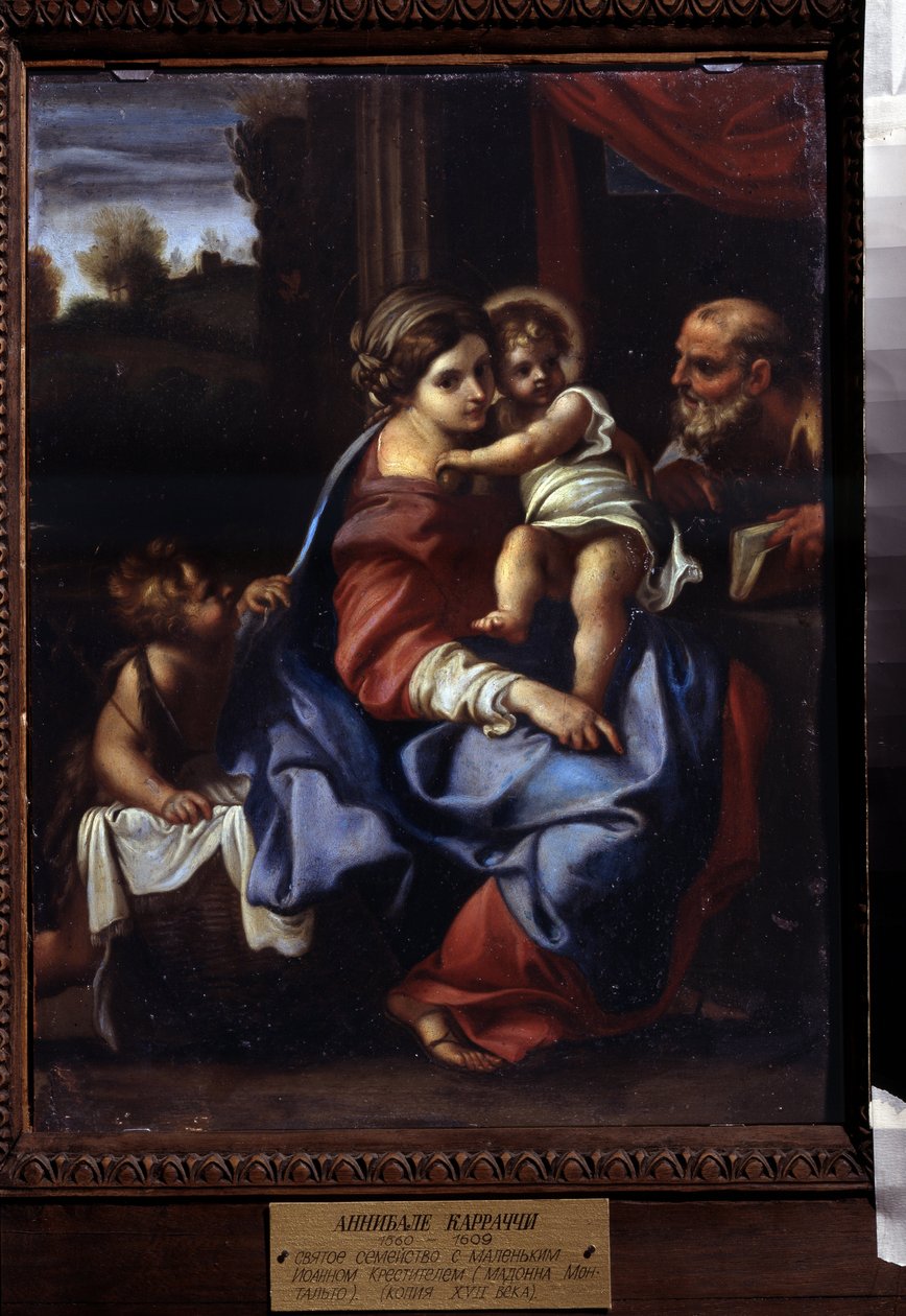 Święta Rodzina z Dzieciątkiem Św. Jan Chrzciciel. Obraz Annibale Carracci (Annibale Carracci autorstwa Annibale Carracci