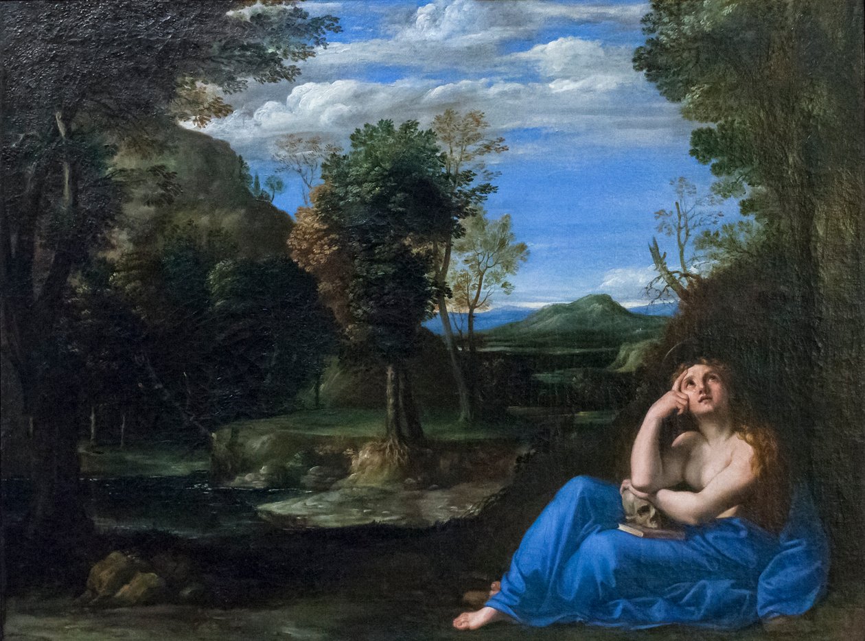 Krajobraz z pokutującą Magdaleną autorstwa Annibale Carracci