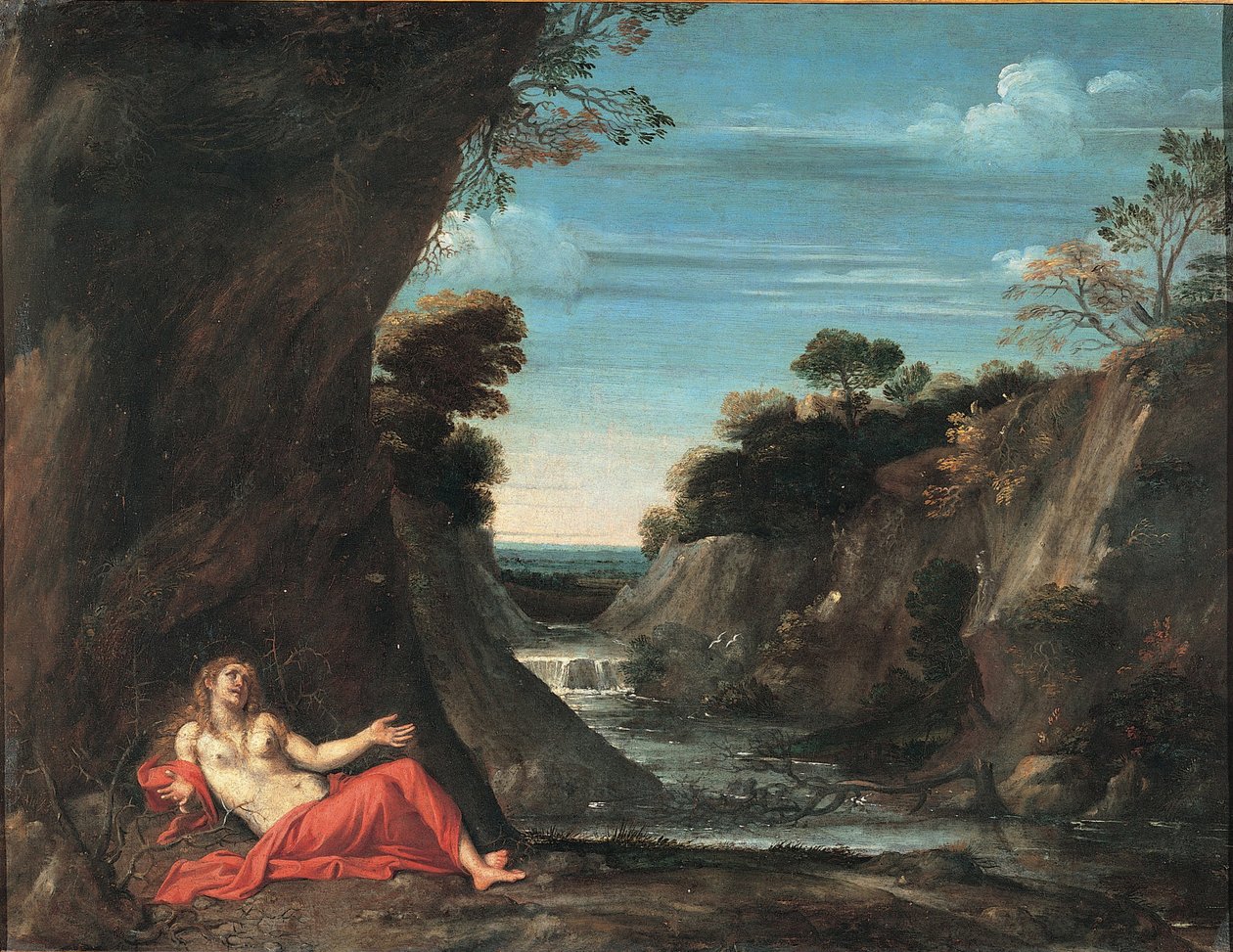 Krajobraz ze skruszoną Magdaleną w latach 1601-1641 autorstwa Annibale Carracci