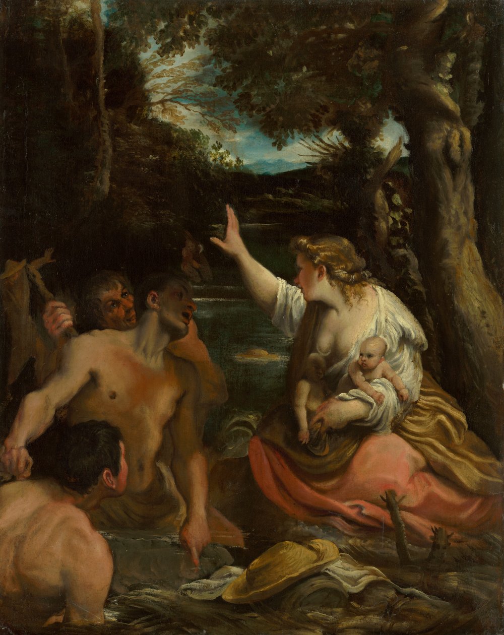 Latona i licyjscy chłopi Latona w ochronie swoich dzieci, 1585. autorstwa Annibale Carracci