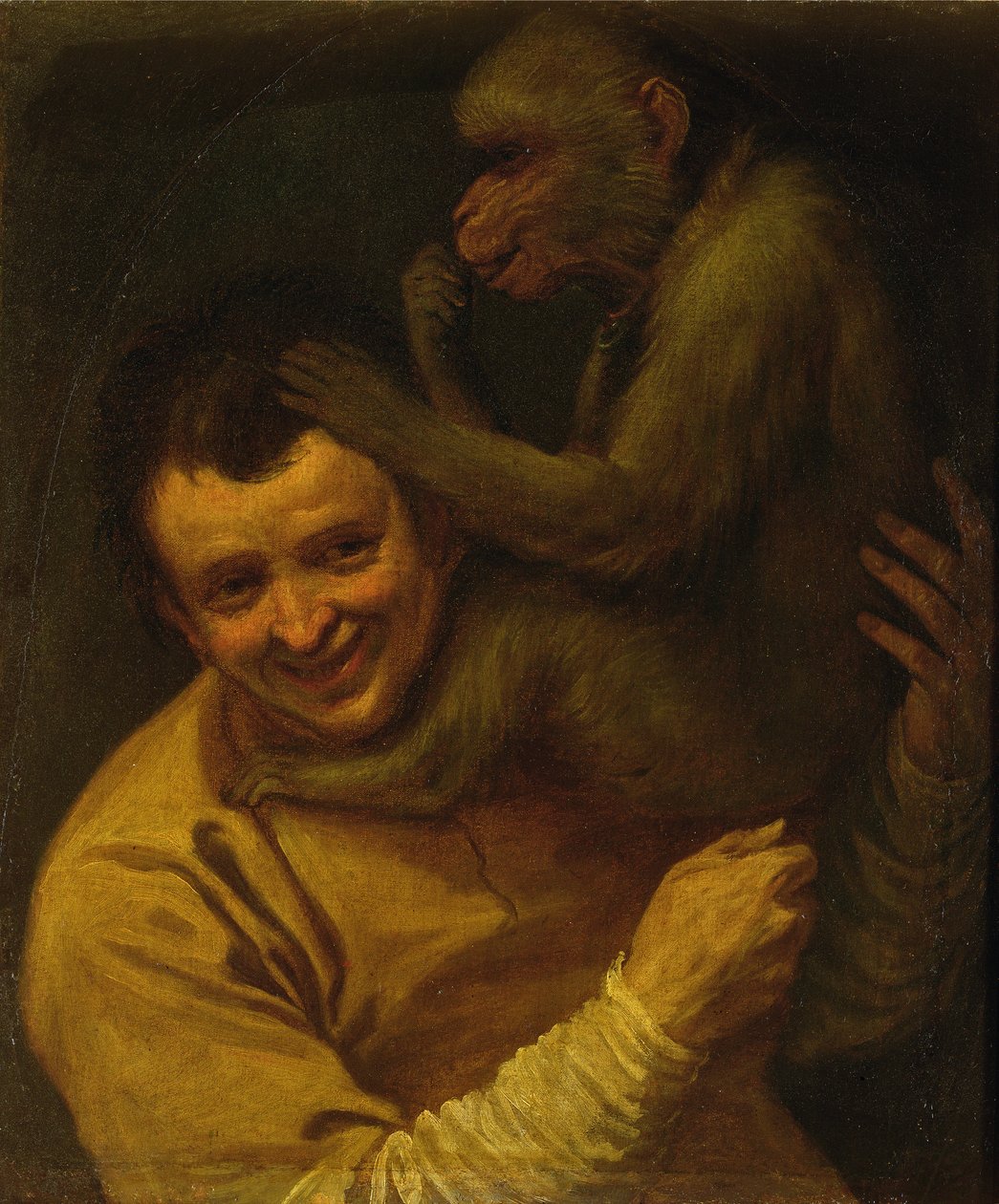 Człowiek z małpą autorstwa Annibale Carracci