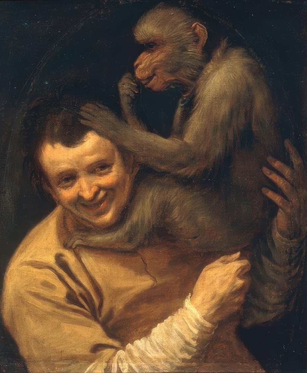 Mężczyzna z zamieszkami małp autorstwa Annibale Carracci