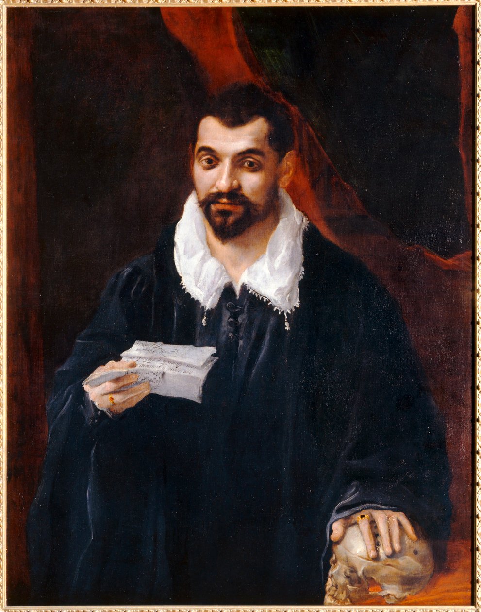 Portret mężczyzny trzymającego czaszkę, dawniej znany jako ... autorstwa Annibale Carracci