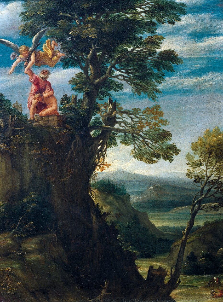 Ofiara Izaaka – Annibale Carracci (1560-1609), olej na płótnie, 45x34 cm autorstwa Annibale Carracci