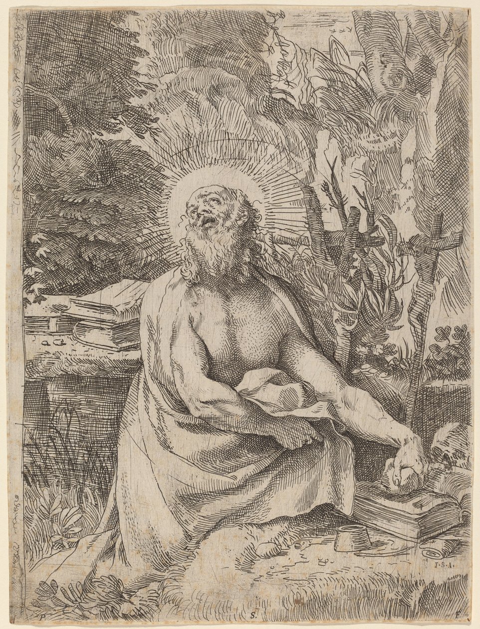 Święty Hieronim na pustkowiu autorstwa Annibale Carracci