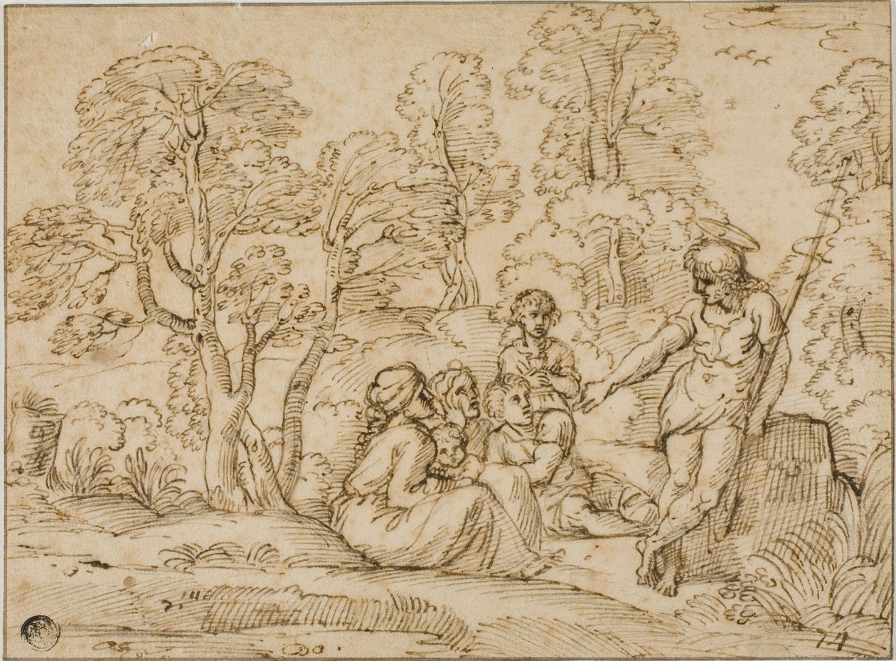 Święty Jan Chrzciciel głosi kazania autorstwa Annibale Carracci