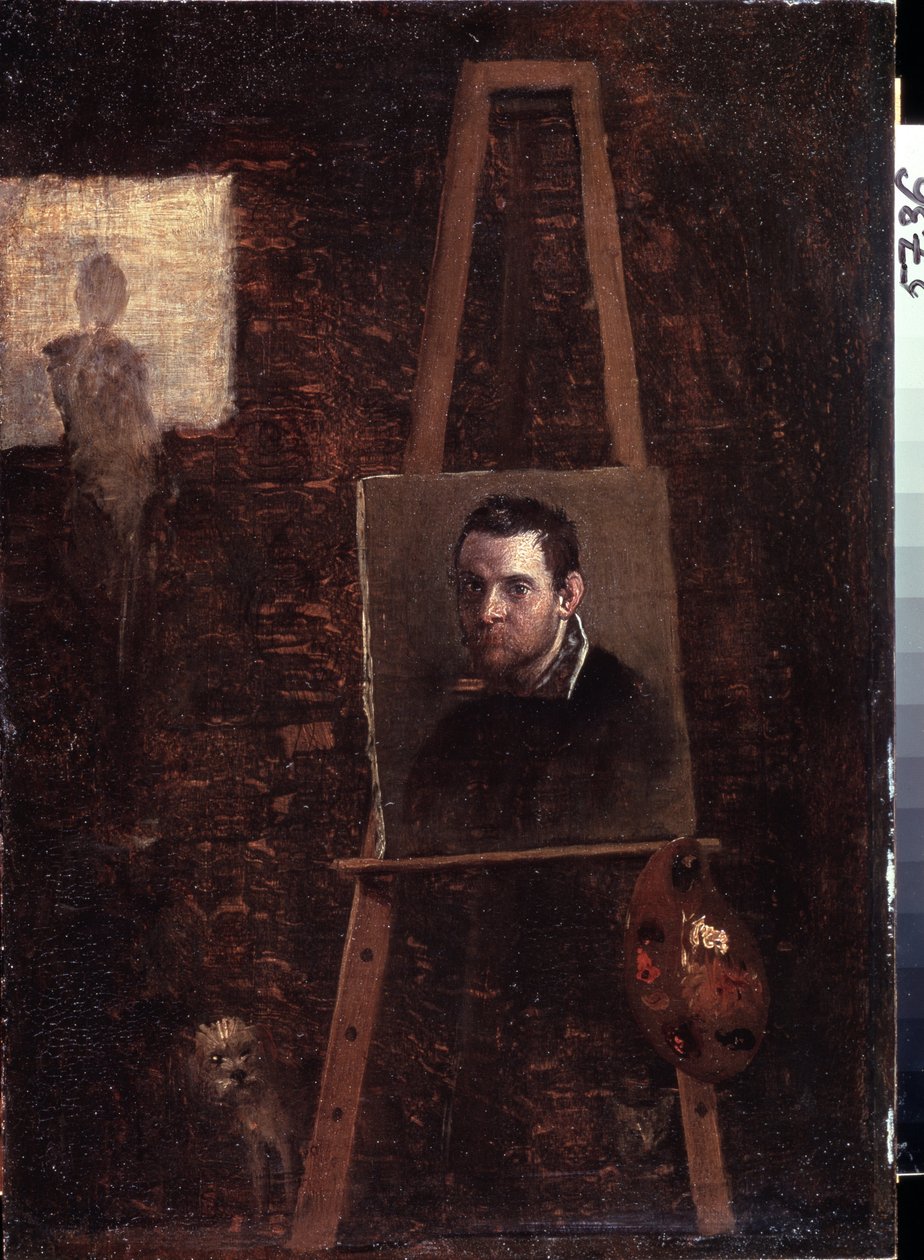 Autoportret przy sztalugach, 1603-04 autorstwa Annibale Carracci
