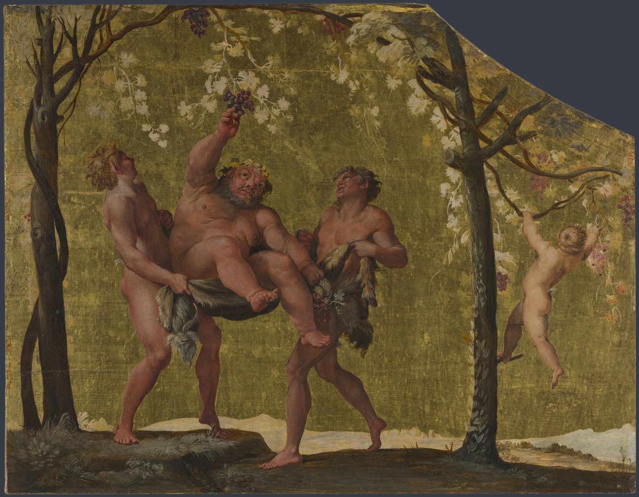 Silenus zbierający winogrona, ok. 1598 autorstwa Annibale Carracci