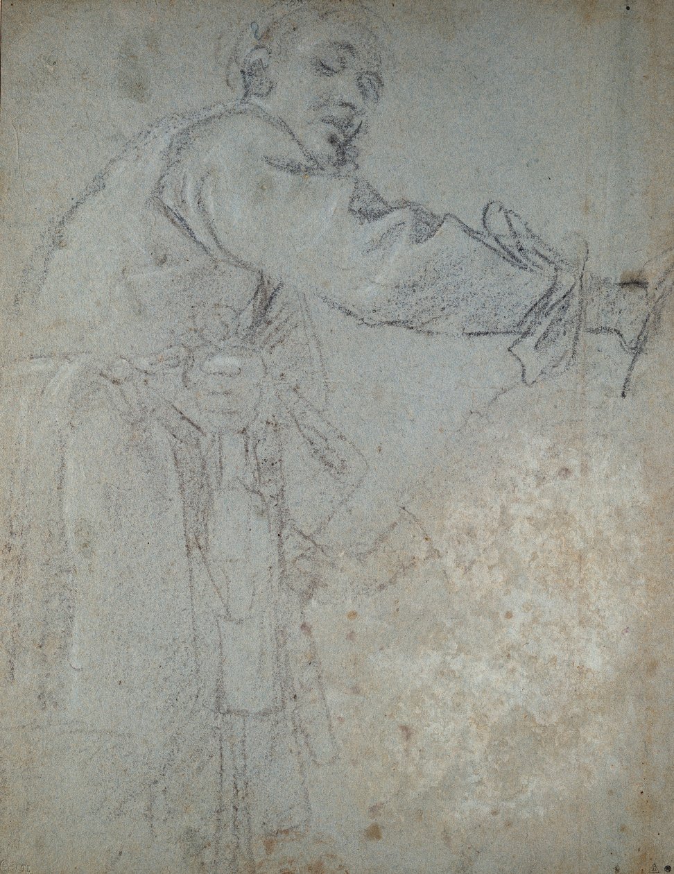 Studium udrapowanej postaci męskiej, 1580-1609 autorstwa Annibale Carracci