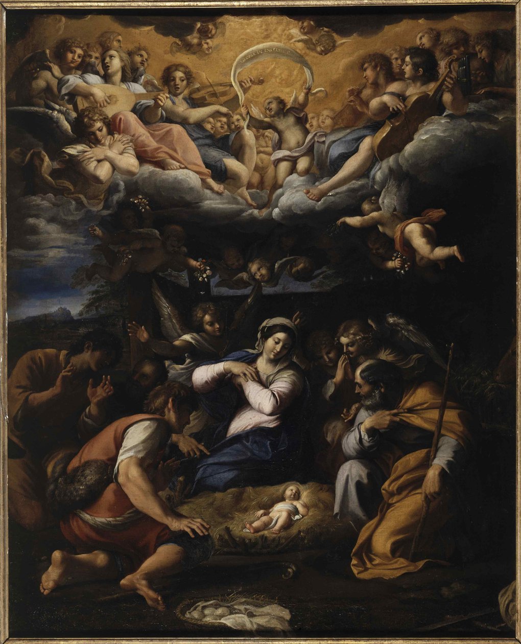 Adoracja pasterzy ok. godz. 1597. autorstwa Annibale Carracci