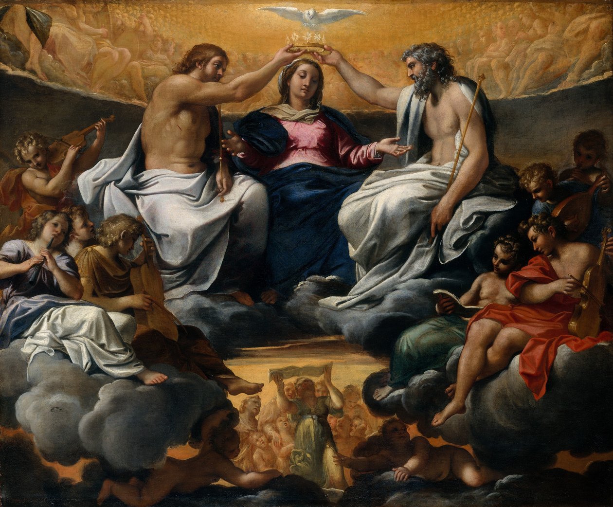 Koronacja Matki Boskiej po 1595 r. autorstwa Annibale Carracci
